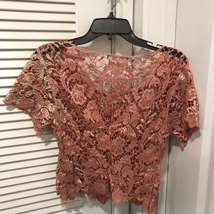 Cute pink floral lace top